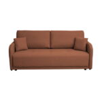 Canapea BERNA S extensibila, 3 locuri, cu arcuri si lada depozitare, caramiziu, 210x110x90 cm