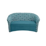 Canapea CAFENEA PRINT fixa, 2 locuri, turcoaz + MZT bleu, 140x65x78 cm