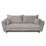Canapea CAMILLE extensibila, 3 locuri, cu arcuri si lada depozitare, bej inchis, 238x115x95 cm
