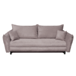 Canapea CAMILLE extensibila, 3 locuri, cu arcuri si lada depozitare, roz pudra, 238x115x95 cm