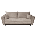 Canapea CAMILLE extensibila, 3 locuri, cu arcuri si lada depozitare, cappuccino, 238x115x95 cm