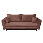 Canapea CAMILLE extensibila, 3 locuri, cu arcuri si lada depozitare, caramiziu, 238x115x95 cm