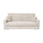 Canapea CORINNE LUX extensibila, 3 locuri, cu lada depozitare, bej, 220x90x96 cm