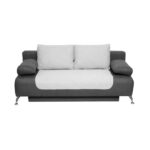 Canapea DARIA extensibila, 3 locuri, cu arcuri si lada depozitare, gri inchis + gri deschis, 195x98x74 cm