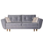Canapea ELIZA extensibila, 3 locuri, lada depozitare, gri, 240x110x90 cm