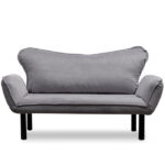 Canapea extensibila CHATTO, 2 locuri, gri, 150x70x75 cm