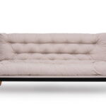 Canapea extensibila SAKI, 3 locuri, crem, 185x82x92 cm