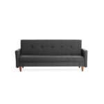 Canapea extensibila HIKO, 3 locuri, gri inchis, 200x75x83 cm