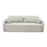 Canapea extensibila NOVA, 3 locuri, cu arcuri si lada depozitare, bej inchis + alb, 226x103x90 cm