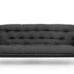 Canapea extensibila RENGE, 3 locuri, gri inchis, 200x82x92 cm