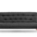 Canapea extensibila SAKI, 3 locuri, gri inchis, 185x82x92 cm
