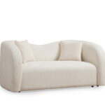 Canapea fixa ASOS, 2 locuri, crem, 170x76x75 cm