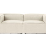 Canapea fixa FORA, 2 locuri, ecru, 214x105x66 cm