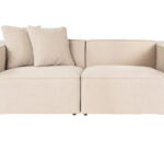 Canapea fixa LORA, 2 locuri, piersica, 220x108x65 cm
