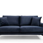 Canapea fixa PAPIRA, 2 locuri, albastru marin, 175x90x88 cm