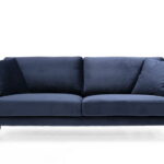 Canapea fixa PAPIRA, 3 locuri, albastru marin, 205x90x88 cm