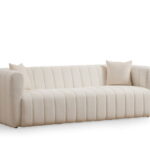 Canapea fixa ROYAL, 3 locuri, crem, 225x90x75 cm