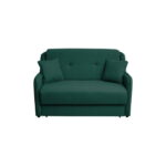 Canapea GALA extensibila, 2 locuri, cu arcuri si lada depozitare, verde inchis, 143x98x98 cm