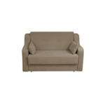 Canapea GINA II extensibila, 2 locuri, cu arcuri si lada depozitare, maro deschis, 155x100x95 cm