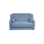 Canapea GINA II extensibila, 2 locuri, cu arcuri si lada depozitare, albastru deschis, 155x100x95 cm