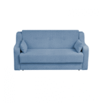 Canapea GINA XL II extensibila, 3 locuri, cu arcuri si lada depozitare, albastru deschis, 190x100x95 cm