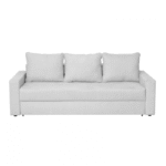 Canapea NICO II 3L extensibila, 3 locuri, cu arcuri si lada depozitare, gri deschis, 220x85x75 cm