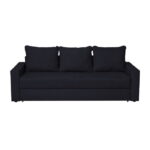 Canapea NICO II 3L extensibila, 3 locuri, cu arcuri si lada depozitare, negru albastrui, 220x85x75 cm