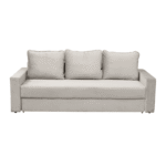 Canapea NICO II extensibila, 3 locuri, cu arcuri si lada depozitare, bej deschis, 220x85x75 cm