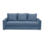 Canapea NICO II extensibila, 3 locuri, cu arcuri si lada depozitare, albastru, 220x85x75 cm