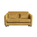 Canapea RAVIT extensibila, 3 locuri, cu arcuri si lada depozitare, galben mustar, 173x122x88 cm