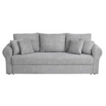 Canapea SARA II extensibila, 3 locuri, cu lada depozitare, gri, 235x90x75 cm