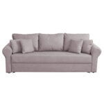 Canapea SARA II extensibila, 3 locuri, cu lada depozitare, mov prafuit, 235x90x75 cm