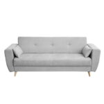 Canapea SIENA extensibila, 3 locuri, cu arcuri si lada depozitare, gri, 230x87x92 cm