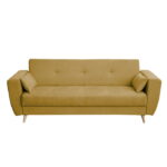 Canapea SIENA extensibila, 3 locuri, cu arcuri si lada depozitare, galben, 230x87x92 cm