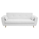 Canapea SIENA extensibila, 3 locuri, cu arcuri si lada depozitare, gri deschis, 230x87x92 cm