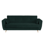 Canapea SIENA I extensibila, 3 locuri, cu arcuri si lada depozitare, verde smarald, 225x85x95 cm