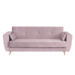 Canapea SIENA I extensibila, 3 locuri, cu arcuri si lada depozitare, roz pudra, 225x85x95 cm