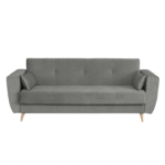 Canapea SIENA I extensibila, 3 locuri, cu arcuri si lada depozitare, gri deschis, 225x85x95 cm