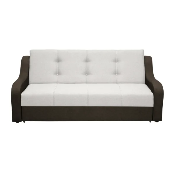 Canapea VALY II extensibila, 3 locuri, cu lada depozitare, maro inchis + gri deschis, 215x90x95 cm