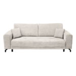 Canapea VEGA extensibila, 3 locuri, cu arcuri si lada depozitare, bej, 240x111x72 cm