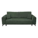 Canapea VEGA extensibila, 3 locuri, cu arcuri si lada depozitare, verde smarald, 237x110x73 cm