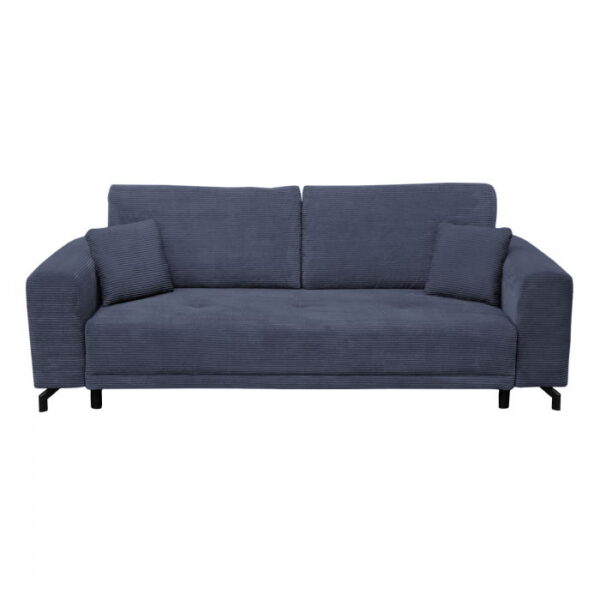 Canapea VEGA extensibila, 3 locuri, cu arcuri si lada depozitare, albastru, 240x111x72 cm