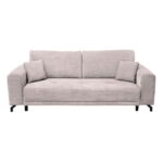 Canapea VEGA extensibila, 3 locuri, cu arcuri si lada depozitare, roz pudra, 237x110x73 cm