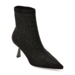 Botine elegante EPICA negre, 26V670, din material textil