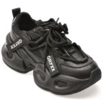 Pantofi sport Dama GRYXX negri, 2556, din material textil si piele naturala