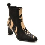Botine elegante EPICA negre, GL549, din material textil