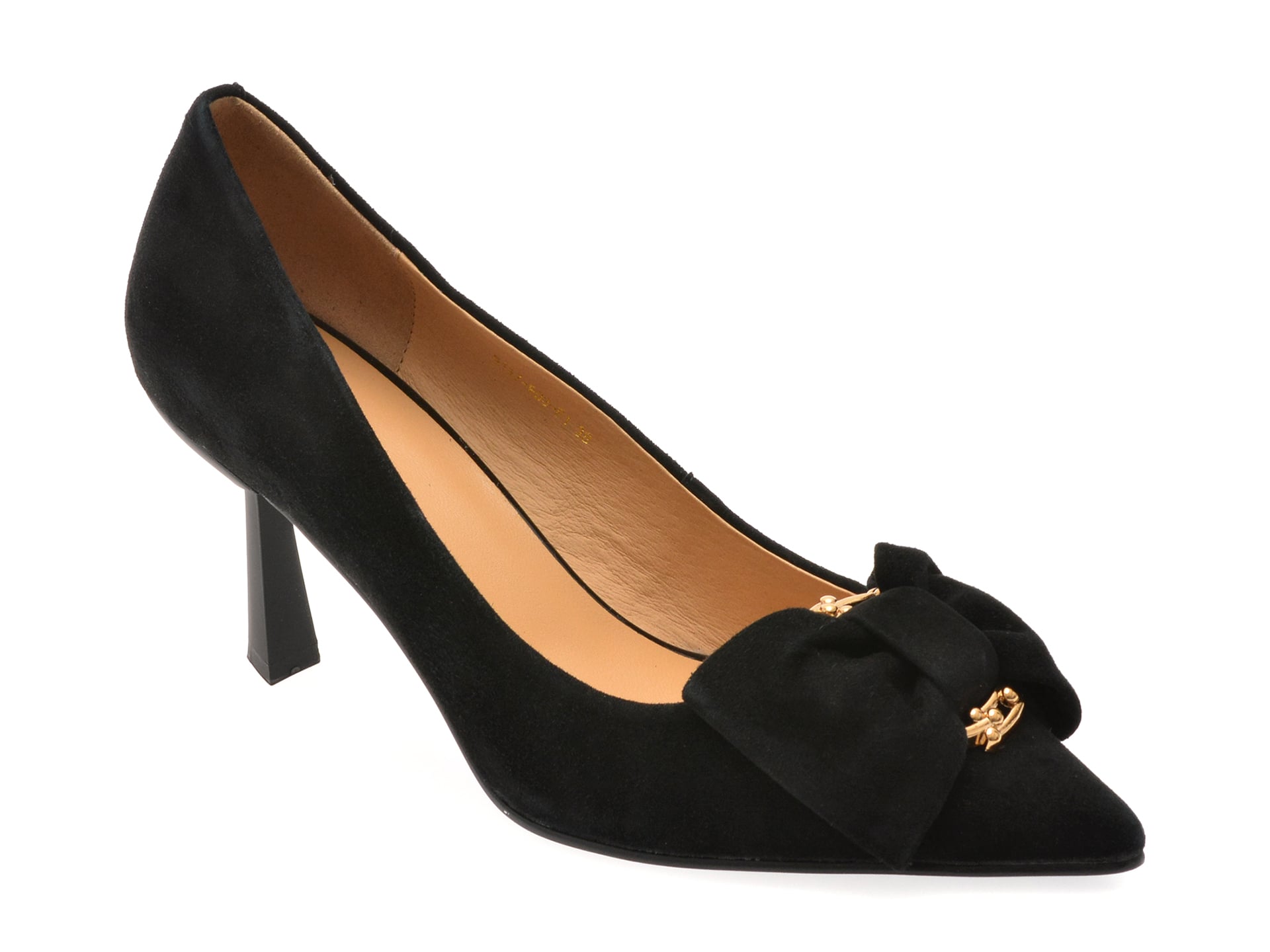 cd9511d5fc8e3854802d1ed19e7ef7cf99f35f1ee8719d0d842ce05cc6694fbc Pantofi dama eleganti EPICA negri, 5137, din piele intoarsa - imagine 1