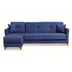 Coltar LOREN extensibil, cu lada depozitare, colt interschimbabil, albastru, 240x143x85 cm