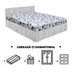 Creeaza-ti Dormitorul ALMA, pin antichizat, de la Pat cu sertar Alma 160x200 cm, adauga Saltea, Noptiere, Comoda, Dulap