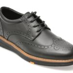 Pantofi eleganti OTTER negri, 1092, din piele naturala